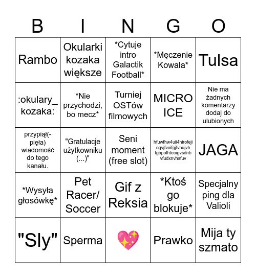 SENI MOMENT Bingo Card