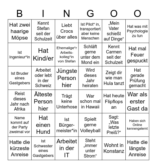 Hawaii Bingo Card