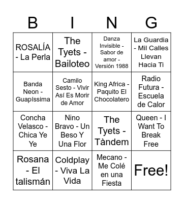 Bingo musical. FM 2026 Bingo Card