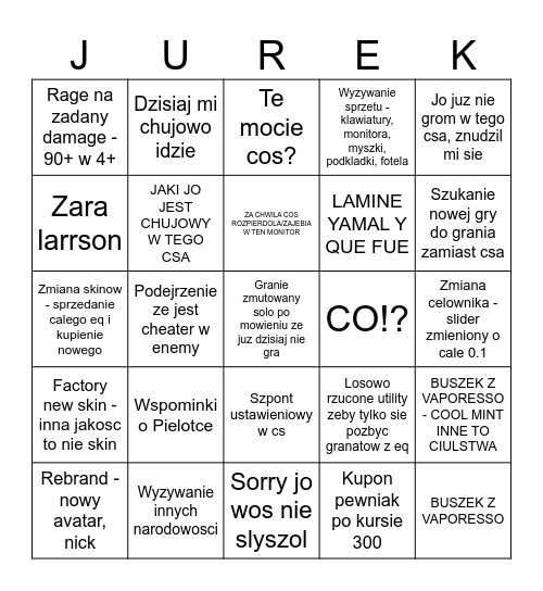 JUREQ BINGO Card