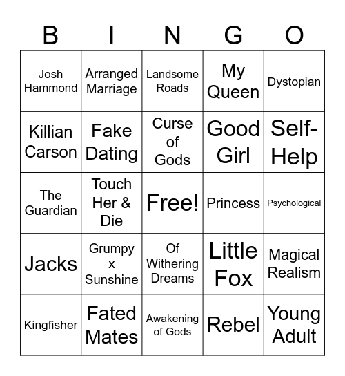 Bookish Bingo Card