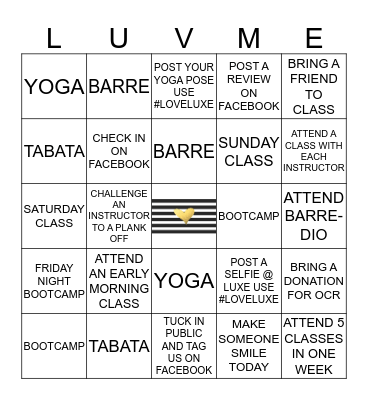 Love Yourself Bingo Challenge Bingo Card