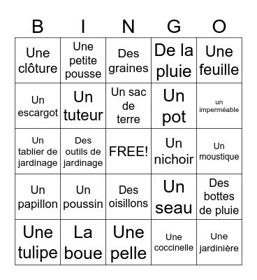 Bingo Nature Bingo Card