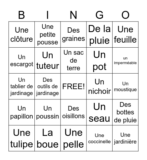 Bingo Nature Bingo Card