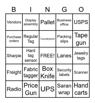 Warehouse Daily Bingo Card