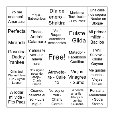 BINGO MUSICAL ♪ Bingo Card