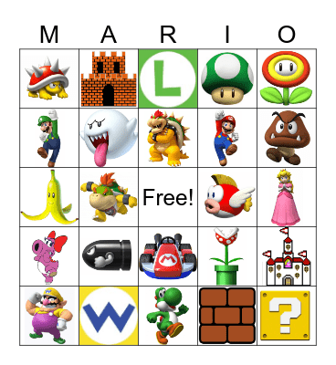MARIO KART BINGO! Bingo Card