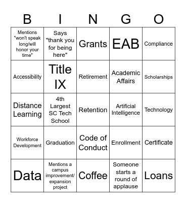Professional Development Bingo Card