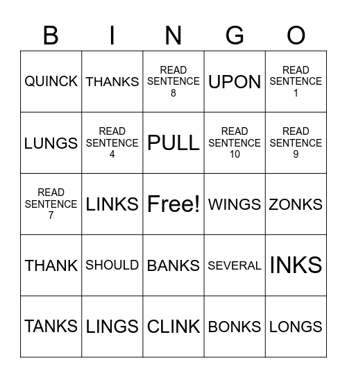 2.1 Quick Drills/HFW Bingo Card