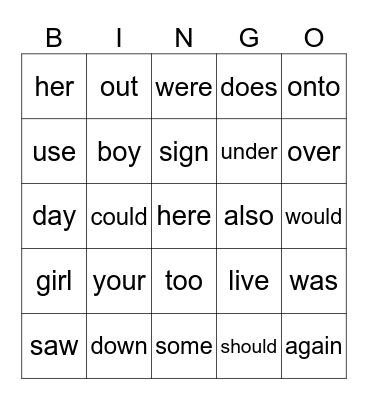 Bingo Card