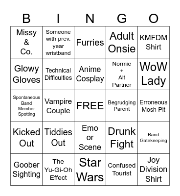 Dark Force Bingo 2026 Bingo Card