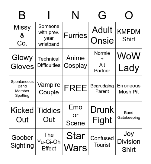 Dark Force Bingo 2026 Bingo Card