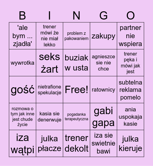 Kanapowczynie BINGO Card