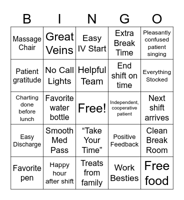 Nurses Week 2026 Bingo Card