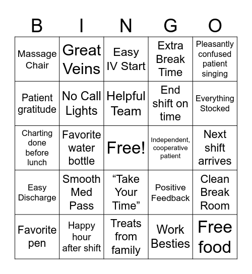 Nurses Week 2026 Bingo Card