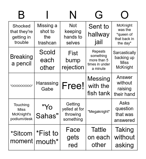 KRCW Bingo Card