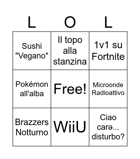 Laurea Onorevole Lorenzo Bingo Card