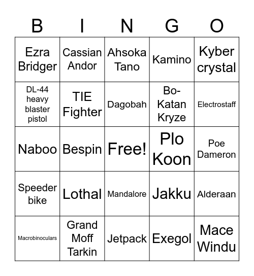STAR WARS DAY 2026! Bingo Card