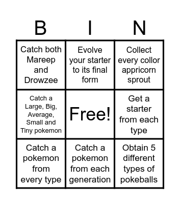 Cobblemon Bingo Card