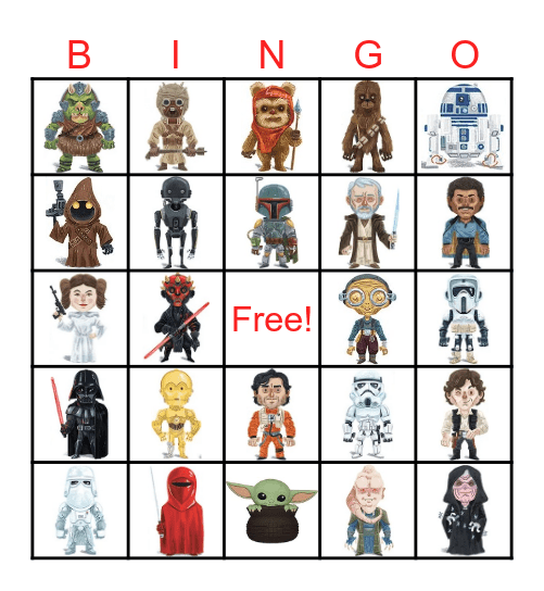 STAR WARS BINGO Card