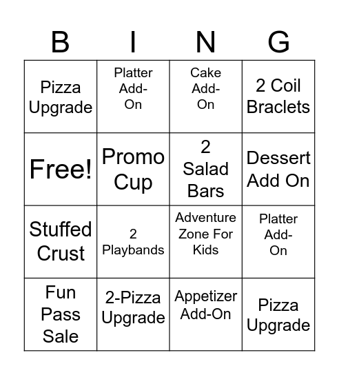 Cash Bingo Card