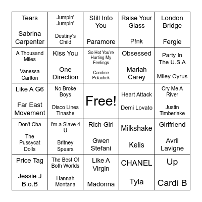 OTTO Drag Music Bingo! Round 2 Bingo Card