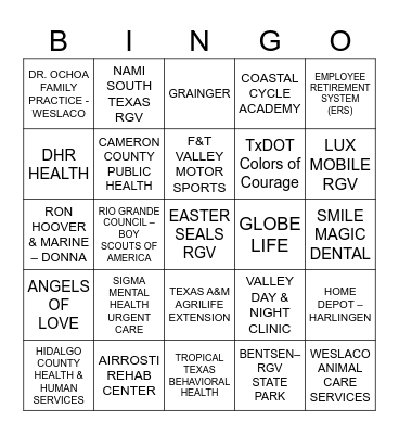 SAFETY & WELLNESS BINGO Card