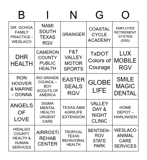 SAFETY & WELLNESS BINGO Card