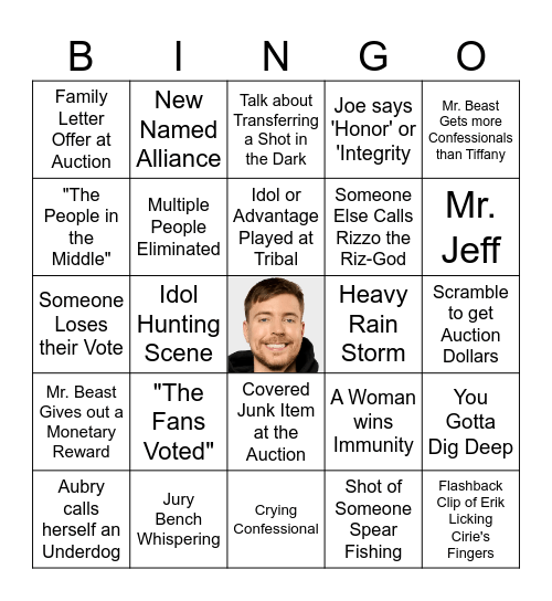 Survivor 50 Episode 10 Bingo Card