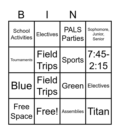 Timpanogos Bingo! Bingo Card
