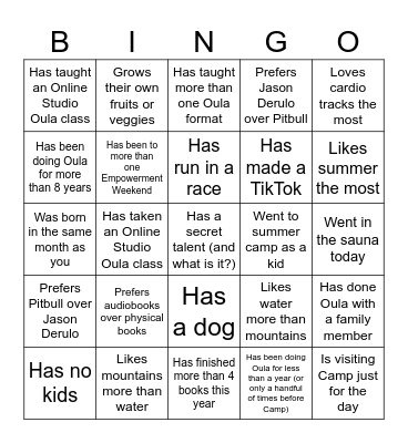 Oulakin Bingo Card