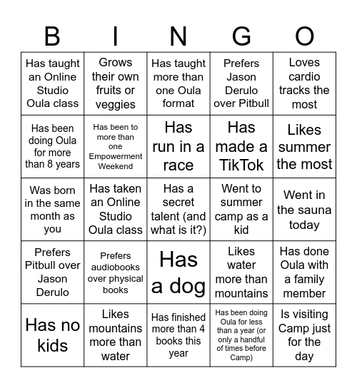 Oulakin Bingo Card