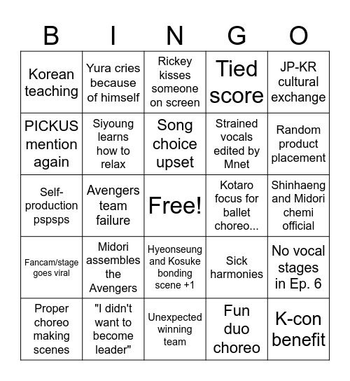 Shinsekai Ep. 6-7 Bingo Card