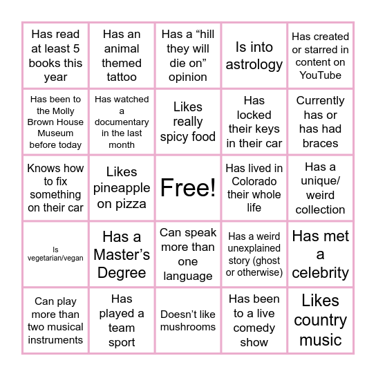 BINGO Card