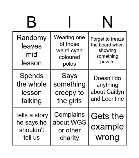 Bevo Bingo Card