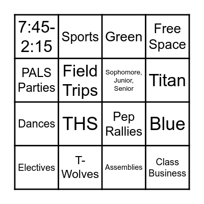 Timpanogos Bingo! Bingo Card