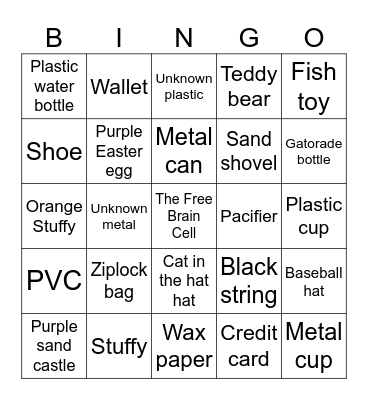 Things Gollum ate! Bingo Card