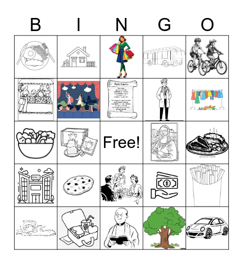 En la ciudad Bingo Card
