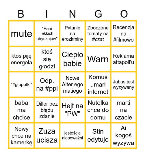 Bingo miodo 30.04 Bingo Card
