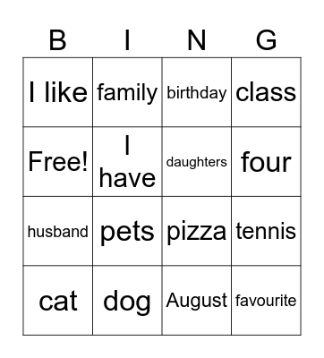 Mi profesora Bingo Card