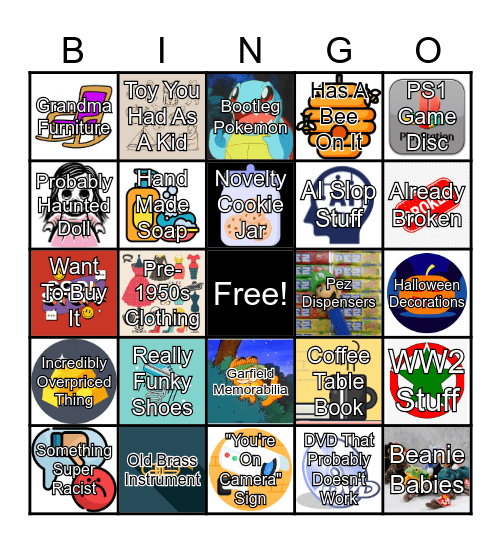 Antique Store Bingo Card