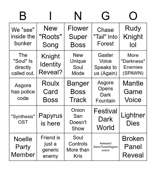 CH5 Bingo (Unhinged) Bingo Card