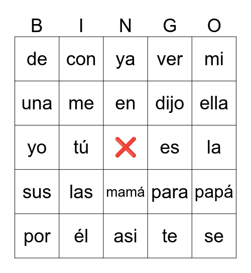 Lista 1-2 Bingo Card