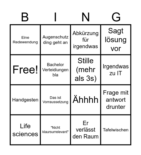 Rödiger Bingo Card