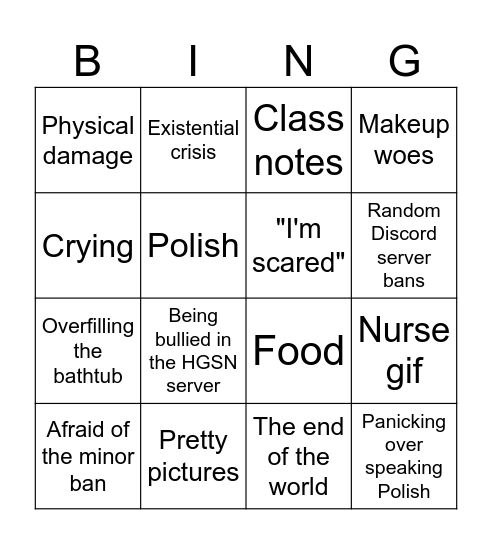 The Daily Life of Aglasis Bingo Card