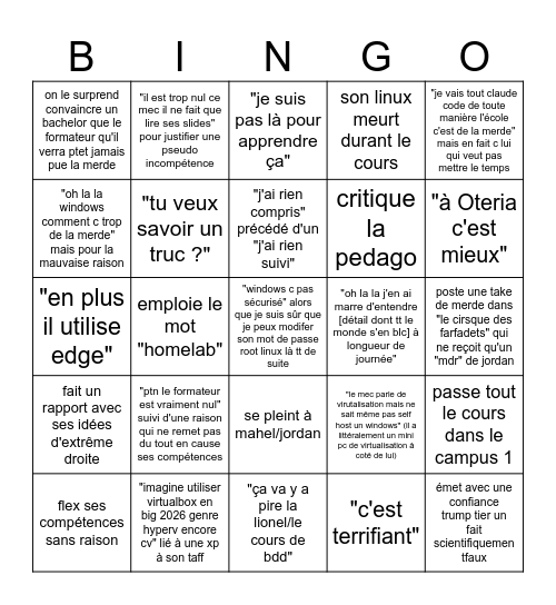 bingo j Bingo Card
