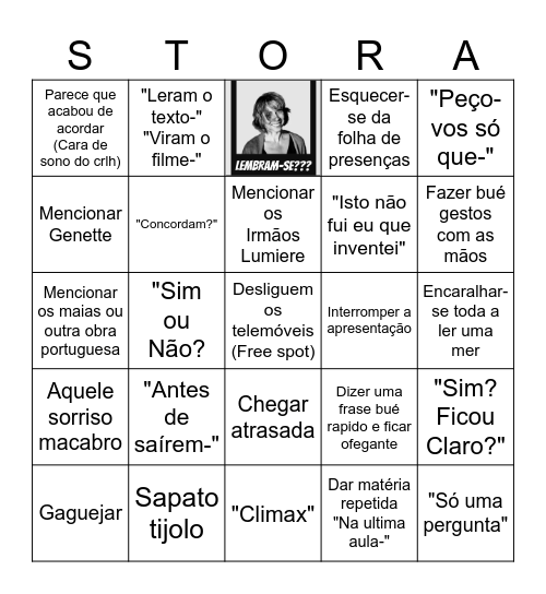 Modelos Dilatados da narrativa Bingo Card