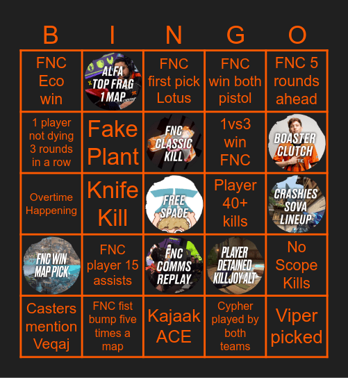 Fnatic vs BBL (S1 26) Bingo Card