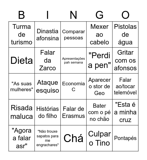 Stora de Economia C Bingo Card