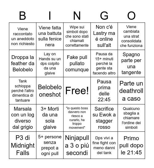 March on Quel'danas Bingo Card